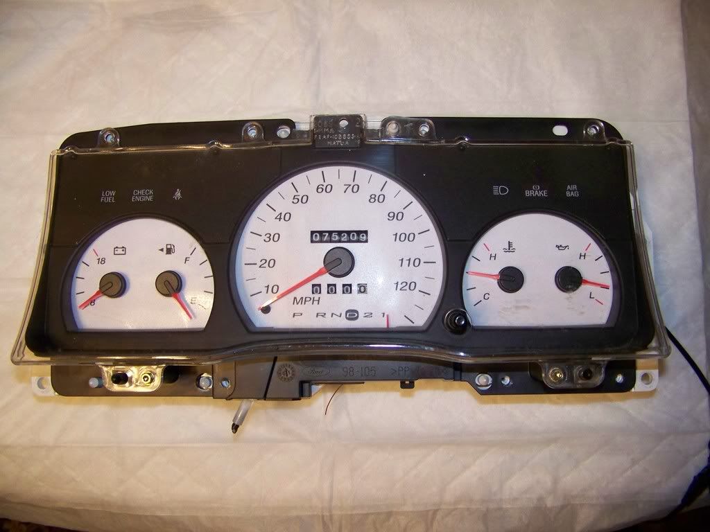 Custom white face gauge w/SMD & LED lighting Body and Interior
